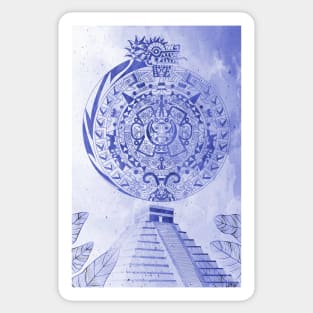 the mexican pyramids in teotihuacan aztec calendar Sticker